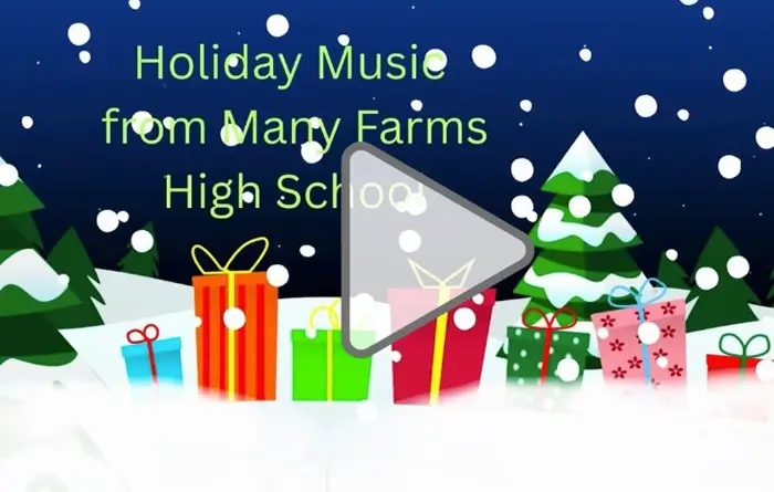 Graphic of Holiday Music from Many Farms High School